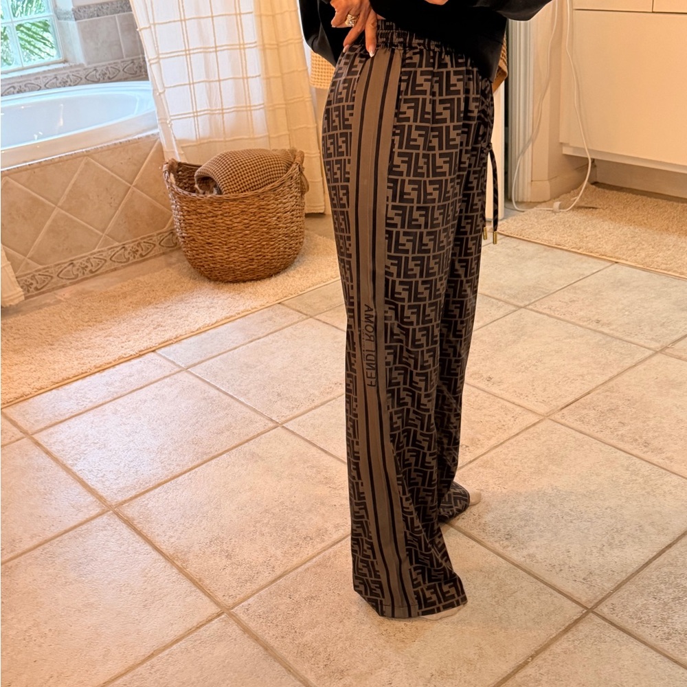 Fendi Black and brown Logo Track Pants - Picture 2 of 7